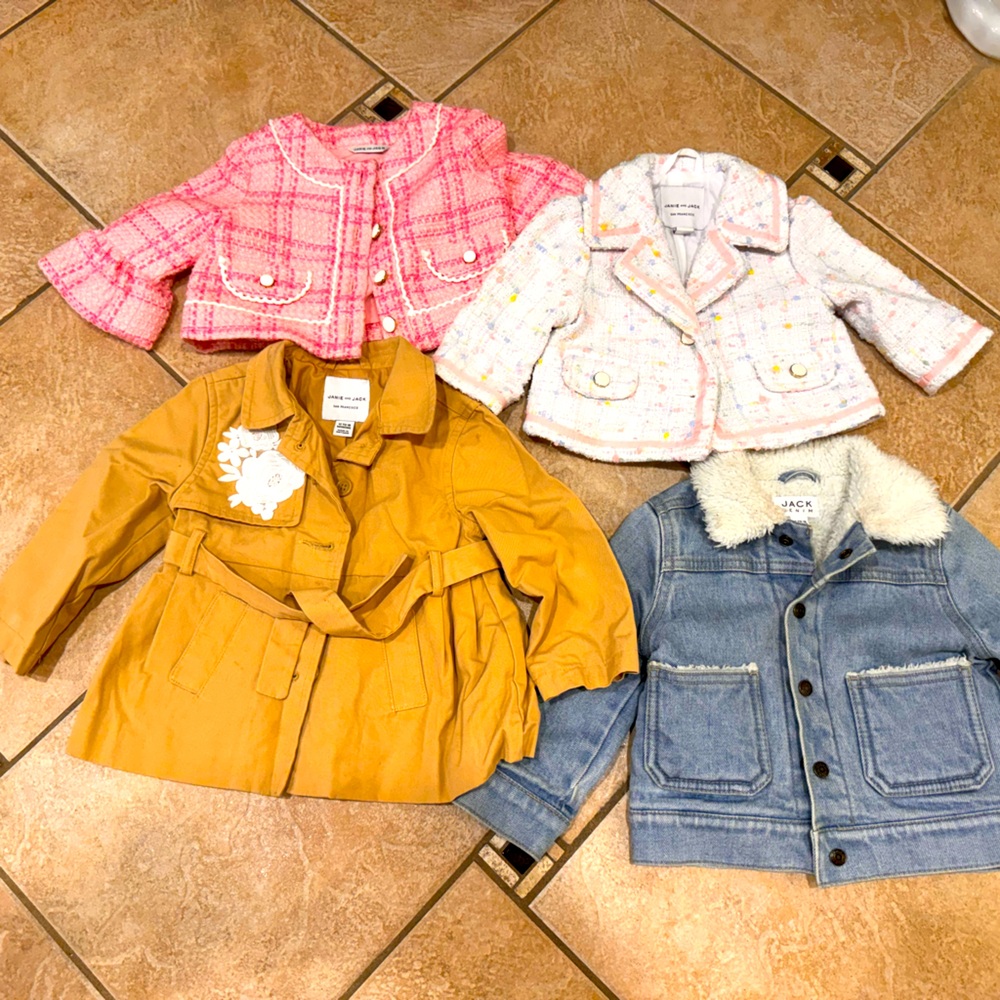 Janie and Jack Girls Winter Jackets. Bundle of four. 12-18 months.